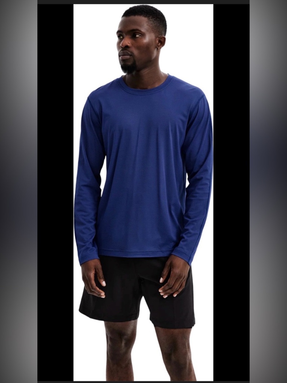 Reigning Champ Lightweight ‎ Cordura Training Long Sleeve T-Shirt Blue , Small